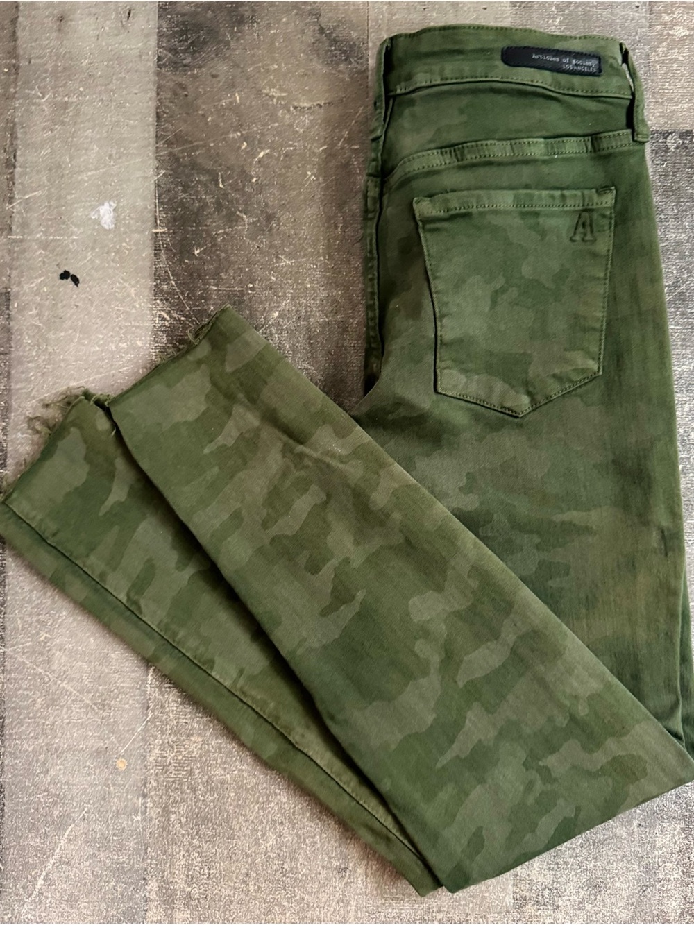 Articles Of Society Olive Green Camo Skinny Jeans